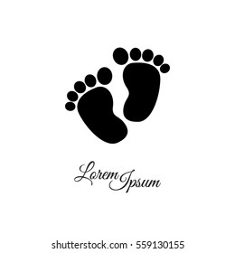 Web line icon. Footprints,prints of children's feet