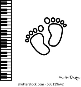 Web line icon. Footprints,prints of children's feet
