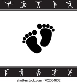Web line icon. Footprints,prints of children's feet