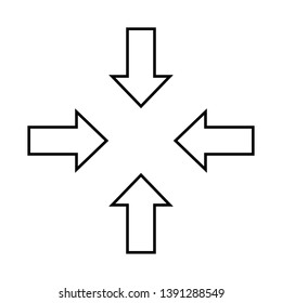 Web line icon. Four arrows