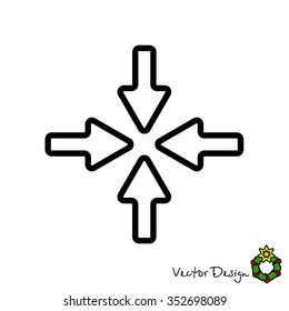 Web line icon. Four arrows