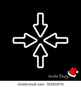 Web line icon. Four arrows