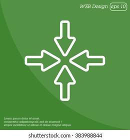 Web line icon. Four arrows