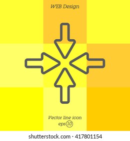 Web line icon. Four arrows