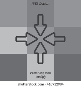 Web line icon. Four arrows