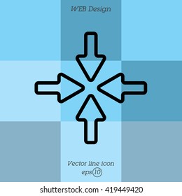 Web line icon. Four arrows