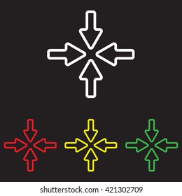 Web line icon. Four arrows
