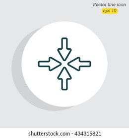 Web line icon. Four arrows