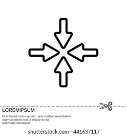 Web line icon. Four arrows