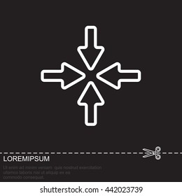 Web line icon. Four arrows