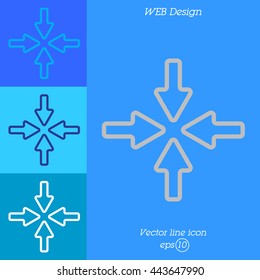 Web line icon. Four arrows