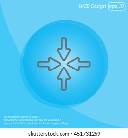 Web line icon. Four arrows