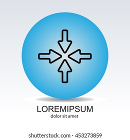 Web line icon. Four arrows