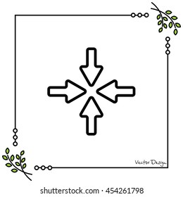 Web line icon. Four arrows