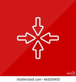 Web line icon. Four arrows