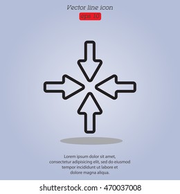 Web line icon. Four arrows