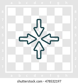 Web line icon. Four arrows