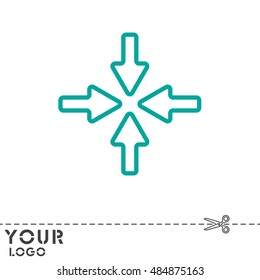 Web line icon. Four arrows