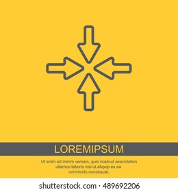 Web line icon. Four arrows