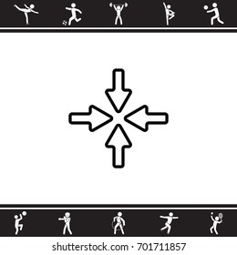 Web line icon. Four arrows