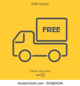 Web line icon. Free delivery