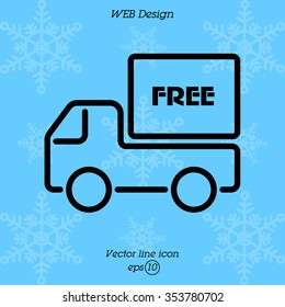 Web line icon. Free delivery