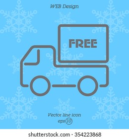 Web line icon. Free delivery