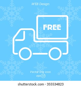 Web line icon. Free delivery