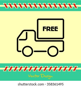 Web line icon. Free delivery