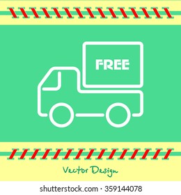 Web line icon. Free delivery