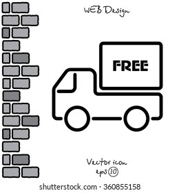 Web line icon. Free delivery