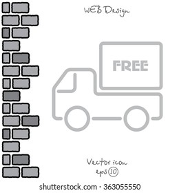 Web line icon. Free delivery