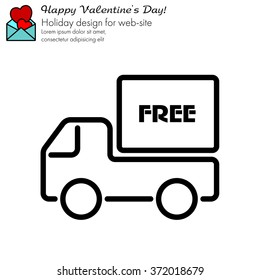 Web line icon. Free delivery