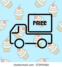 Web line icon. Free delivery