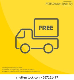 Web line icon. Free delivery