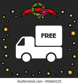 Web line icon. Free delivery