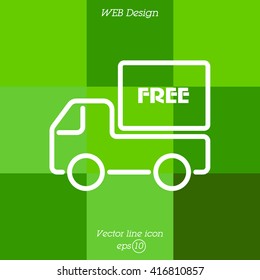 Web line icon. Free delivery