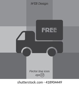 Web line icon. Free delivery