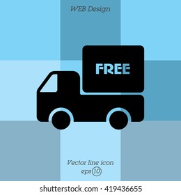 Web line icon. Free delivery