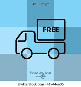 Web line icon. Free delivery