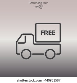 Web line icon. Free delivery