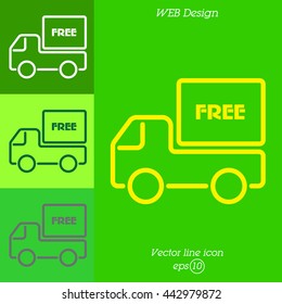 Web line icon. Free delivery