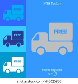 Web line icon. Free delivery