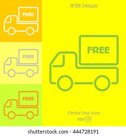 Web line icon. Free delivery