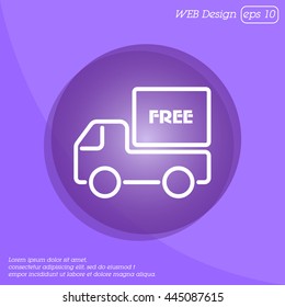 Web line icon. Free delivery