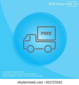 Web line icon. Free delivery