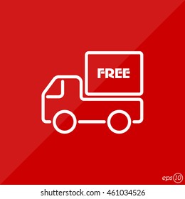 Web line icon. Free delivery