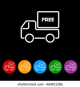 Web line icon. Free delivery