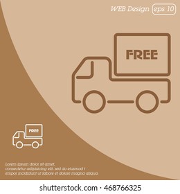 Web line icon. Free delivery