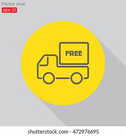 Web line icon. Free delivery